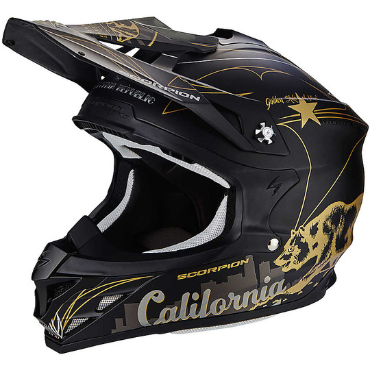 Motocross Helm Enduro Scorpion VX-15 Luft Goldenstate