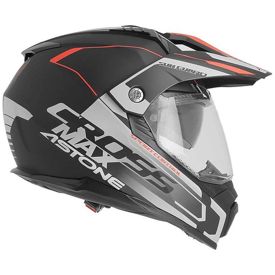 Motocross Helmet Cross Enduro Astone Crossmax Road Matt Black Gray Red