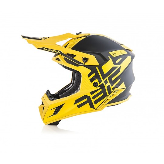 Motocross Helmet Cross Enduro Fiber Acerbis X-PRO VTR Black Yellow
