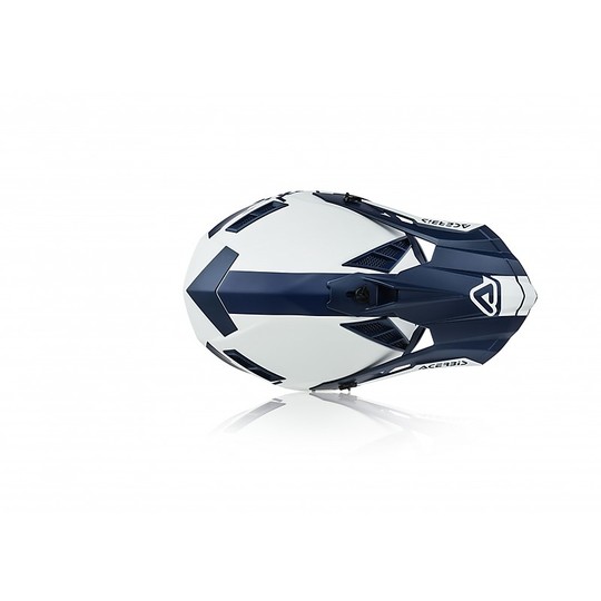 Motocross Helmet Cross Enduro Fiber Acerbis X-PRO VTR White Blue