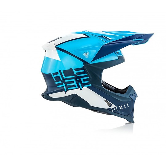 Motocross Helmet Cross Enduro Fiber Acerbis X-RACER VTR White Blue