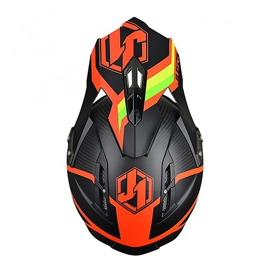 Motocross Helmet Cross Enduro in Fiber Just1 J12 Unit Red Lime