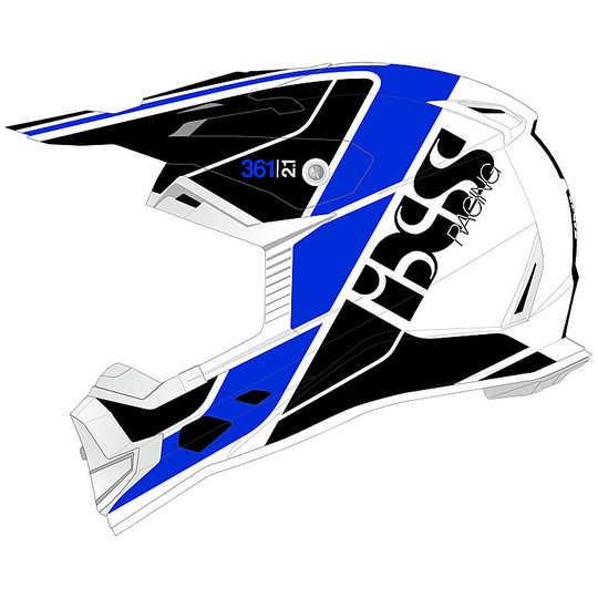 Motocross helmet Cross Enduro IXS 361 2.1 White Black Blue