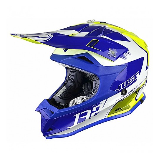 Motocross Helmet Cross Enduro Just1 J32 PRO KICK Blue Yellow