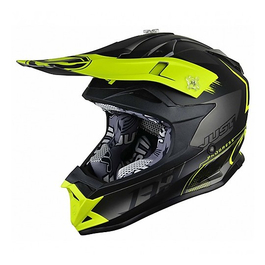 Motocross Helmet Cross Enduro Just1 J32 PRO KICK Yellow Black Titanium