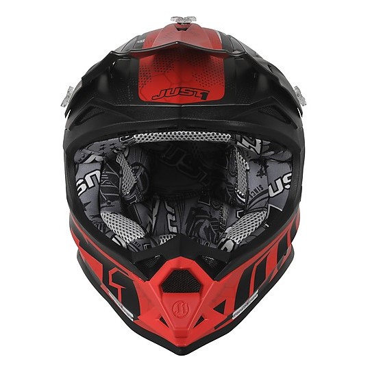Motocross Helmet Cross Enduro Just1 J32 Pro SWAT Camo Red Fluo Matt
