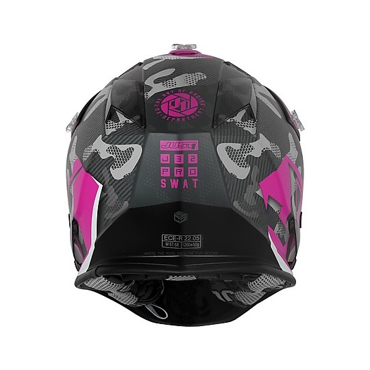Motocross Helmet Cross Enduro Just1 J32 Pro SWAT Camo Rosa Fluo