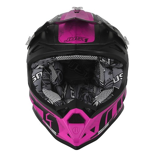 Motocross Helmet Cross Enduro Just1 J32 Pro SWAT Camo Rosa Fluo