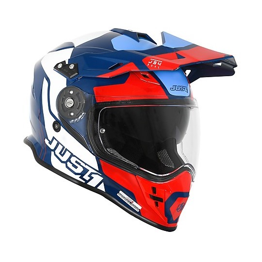 Motocross Helmet Cross Enduro Just1 J34 Pro TOUR Red Blue Shiny