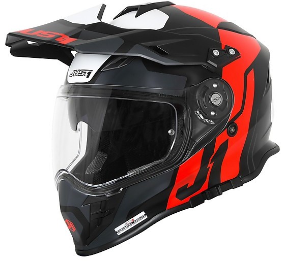 red motocross helmet