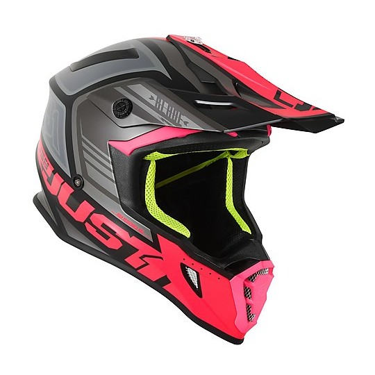 Motocross Helmet Cross Enduro Just1 J38 BLADE Black Fuchsia Matt