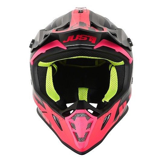 Motocross Helmet Cross Enduro Just1 J38 BLADE Black Fuchsia Matt