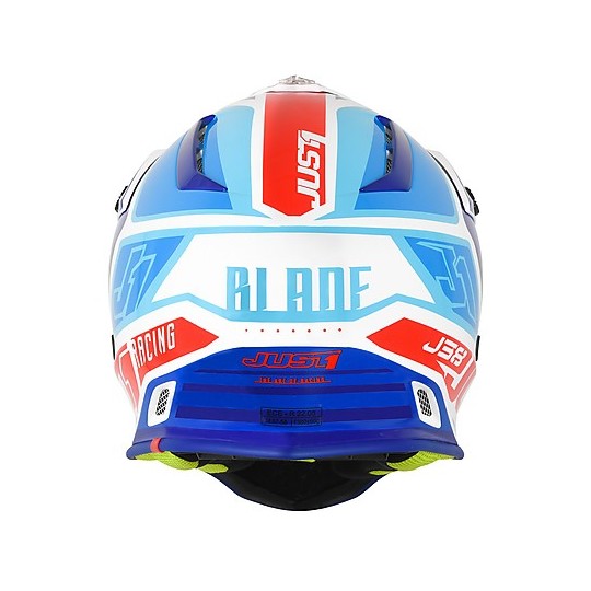 Motocross Helmet Cross Enduro Just1 J38 BLADE Blue Red White
