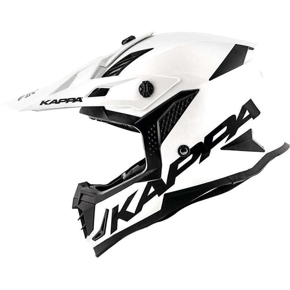 Motocross Helmet Cross Enduro Kappa KV39 SOLID Glossy White Matt Black