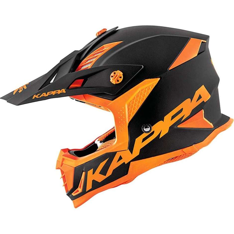 Motocross Helmet Cross Enduro Kappa KV39 SOLID Matte Black Orange