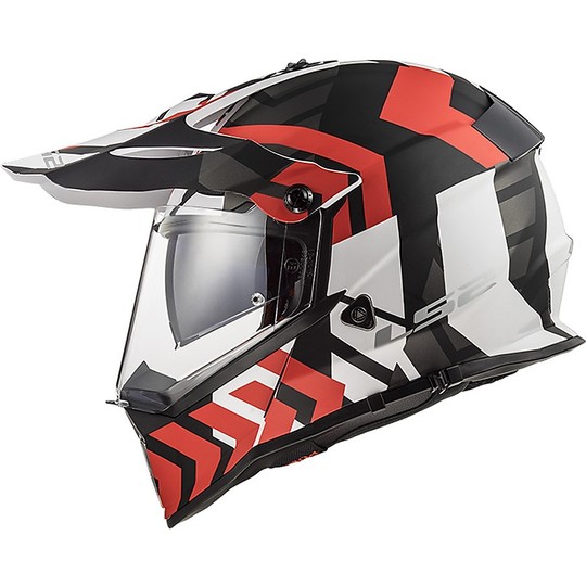 Motocross Helmet Cross Enduro Ls2 MX436 PIONEER Xtreme Black Red Matt
