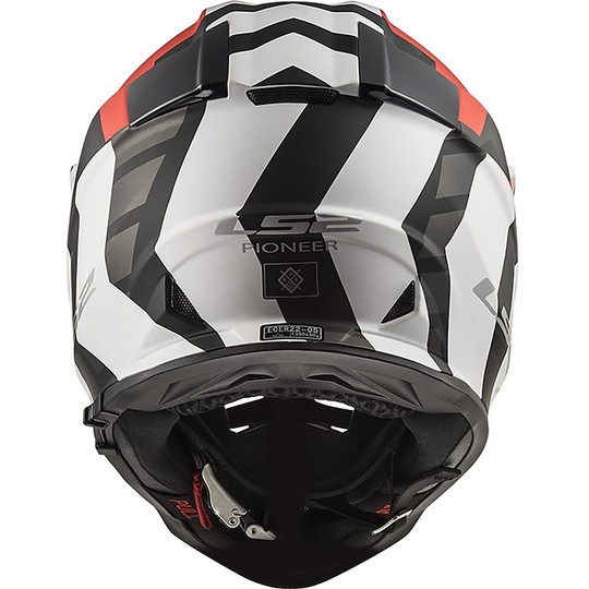 Motocross Helmet Cross Enduro Ls2 MX436 PIONEER Xtreme Black Red Matt