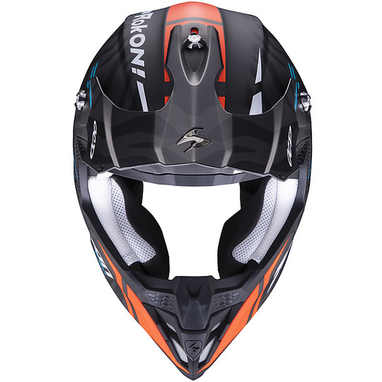 Motocross Helmet Cross Enduro Scorpion VX-16 REPLICA ROK Bagoros Orange Blue
