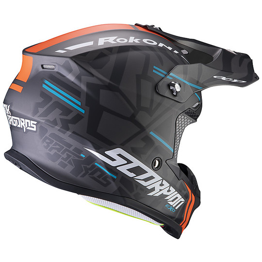 Motocross Helmet Cross Enduro Scorpion VX-16 REPLICA ROK Bagoros Orange Blue