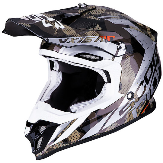 Motocross Helmet Cross Enduro Scorpion VX-16 WAKA Black Silver