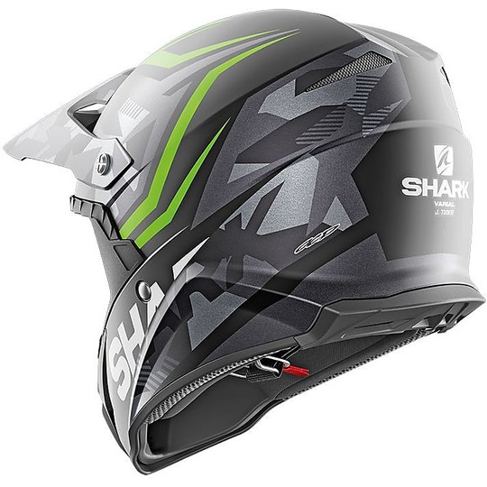 Motocross Helmet Cross Enduro Shark VARIAL Replica Tixier Black Anthracite Green Matt