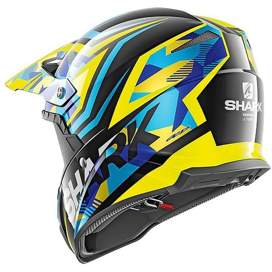 Motocross Helmet Cross Enduro Shark VARIAL Replica Tixier Black Blue Yellow