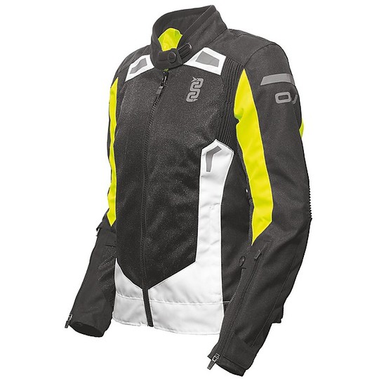 Motocross Motorcycle Jacket OJ Atmosfere TROPIC MAN Black Yellow Fluo