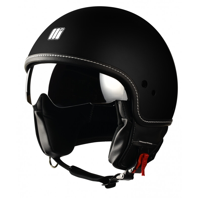 Roller Helm Herren Jethelm Motorrad Roller ECE 22 Zugelassen Lange Klares Visier Sonnenblende Grün CO2 Jet