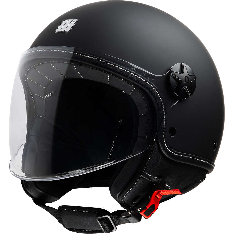 Motocubo 718 BEETLE EVO Mattschwarzer Motorrad-Jethelm (22.06)