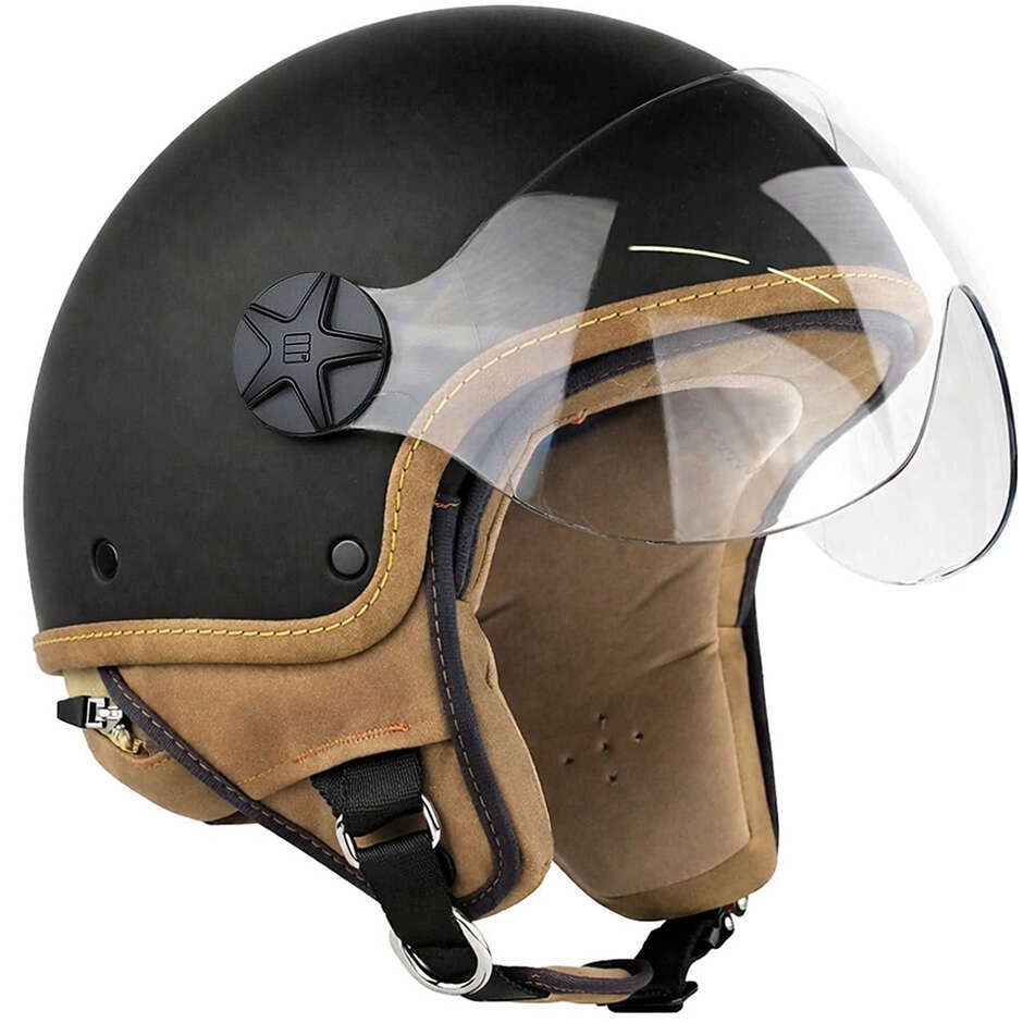 Motocubo 721 ANT Black Motorcycle Jet Helmet