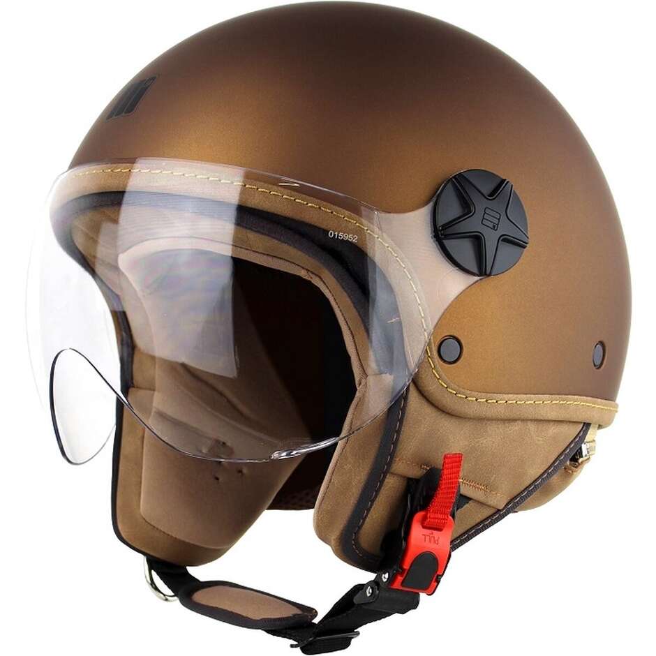 Motocubo 721 ANT Brauner Motorrad-Jethelm