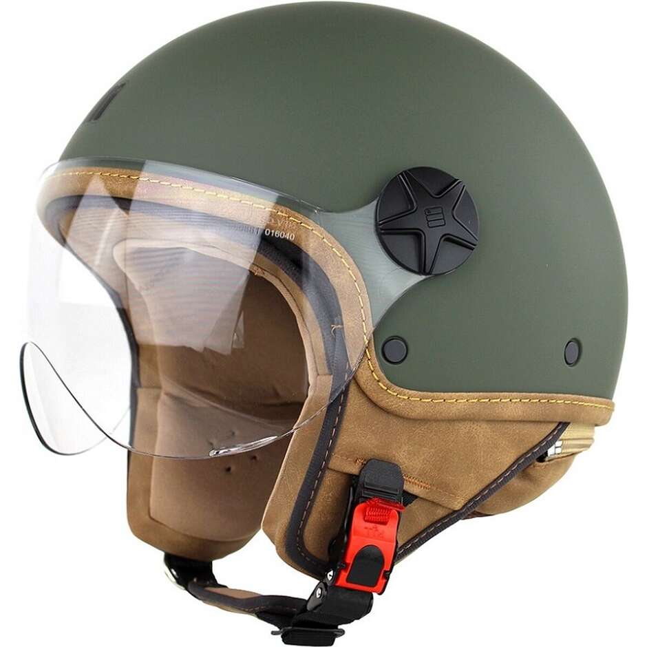 Motocubo 721 ANT Matt Green Motorcycle Jet Helmet