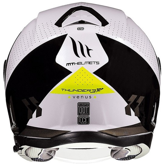 MotoJet Double Visor Helmet MT Helmets THUNDER 3 SV Jet Venus A3 Fluo Yellow