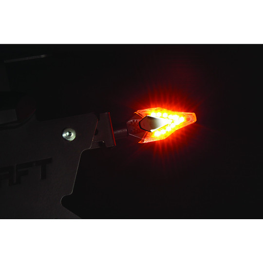 Motorbike arrows Chaft Belong Led Homologated Black Orange reflector