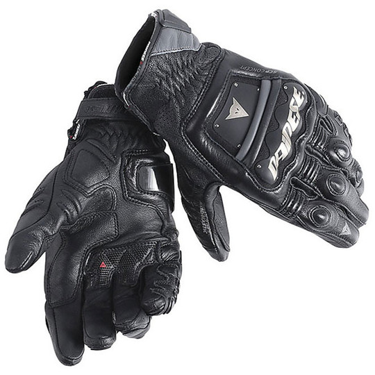 Motorbike Leather Gloves Dainese 4 Stroke Evo Black