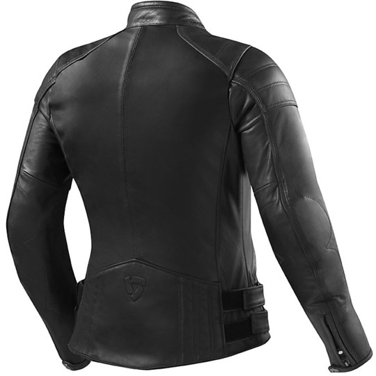 Motorbike Leather Jacket Women Rev'it BELLECOUR Lady Black