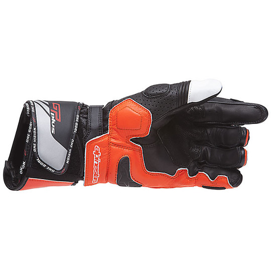 Motorbike Leather Racing Gloves Alpinestars GP Plus R White Black Red
