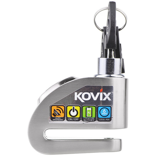 Motorcycle Block with Sound Alarm KOVIX KD6 In Zinc Alloy Pin 6 mm