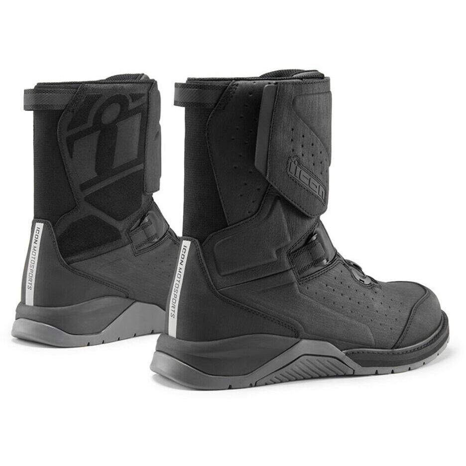 Motorcycle Boots Adventure Icon ALCAN WP CE Black