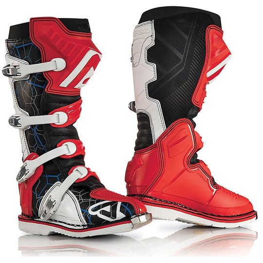 Motorcycle Boots Cross Enduro Acerbis X-Pro White Red
