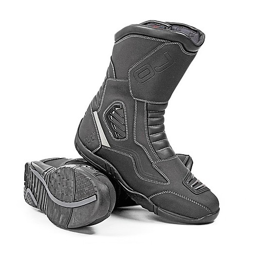 Motorcycle Boots Leather OJ Blacks Water Repellent