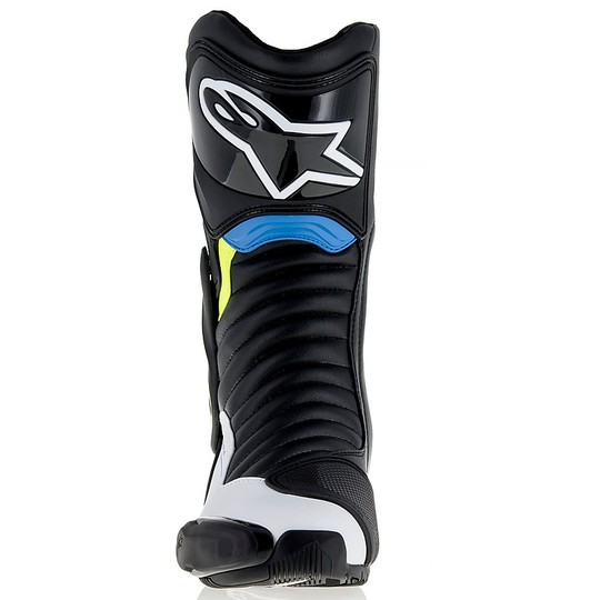 Motorcycle Boots Racing Alpinestars SMX-6 v2 Black White Yellow Blue