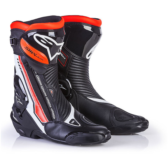 Motorcycle Boots Racing Alpinestars SMX Plus White Black Red