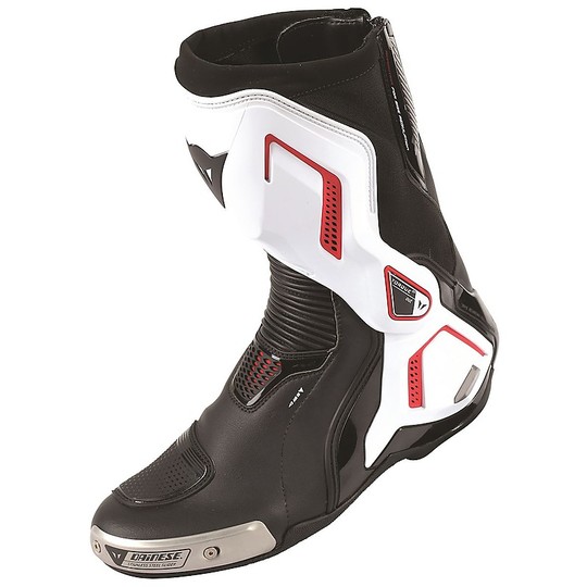 Motorcycle Boots Racing Dainese Torque D1 Air Black White Red Lava