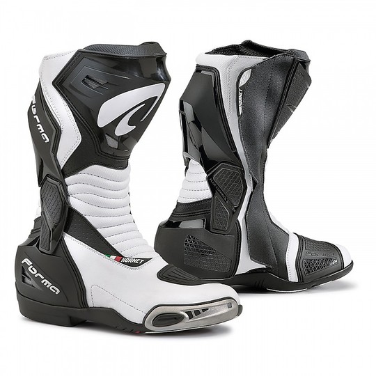 Motorcycle Boots Racing Technical Form HORNET Black White