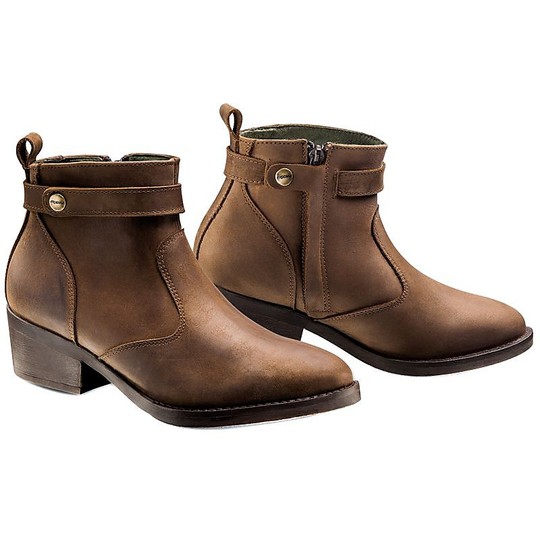 Motorcycle Boots Women in Leather Urban Style Ixon HOXTON LADY Brown