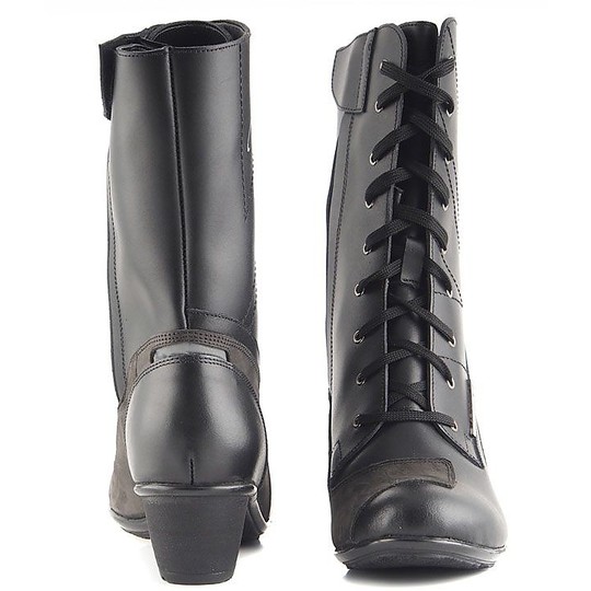 Motorcycle Boots Women Leather Vquattro Carina Black