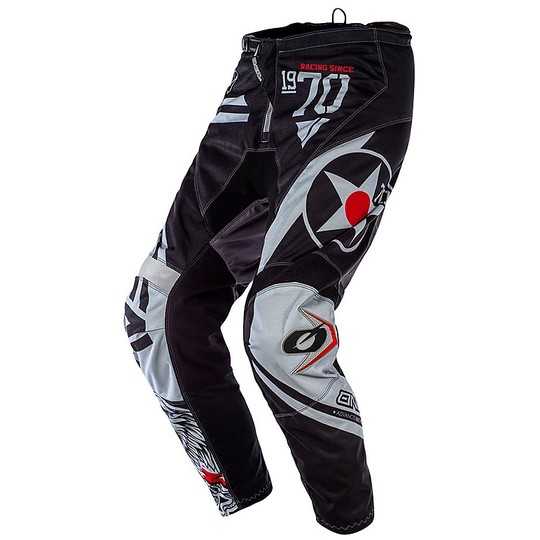Motorcycle Cross Pants Enduro O'neal Element Pant WARHAWK Black gray