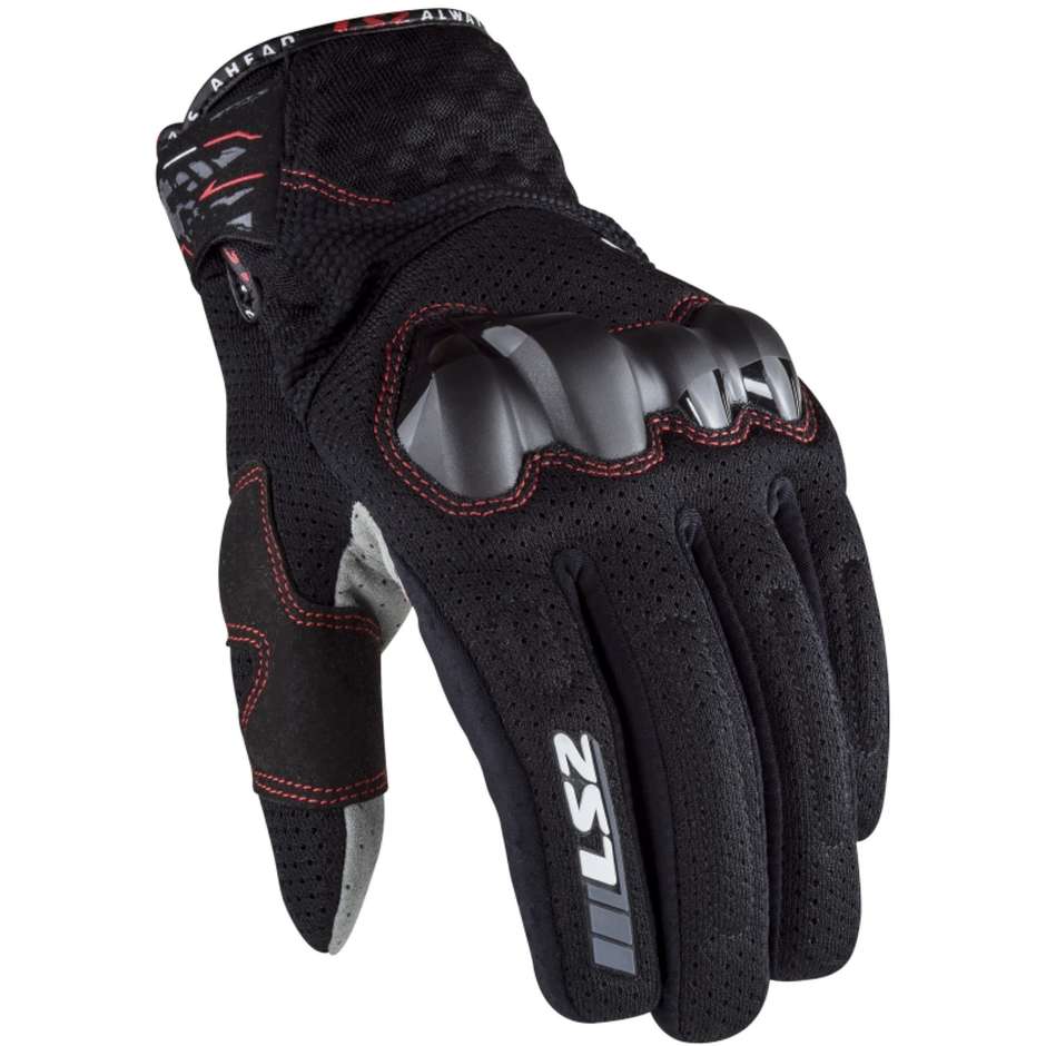 Motorcycle Fabric Gloves LS2 CHAKI MAN Black