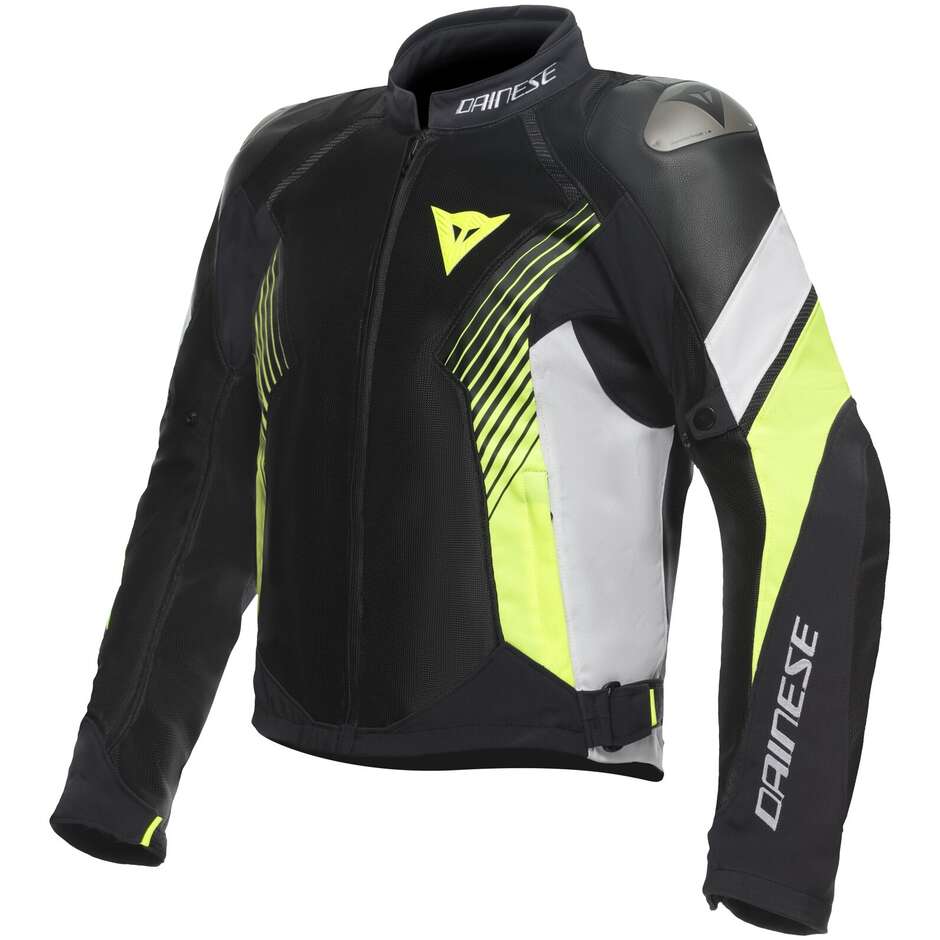 Motorcycle Fabric Jacket Dainese SUPER RIDER 2 ABSOLUTESHELL Black Yellow Fluo